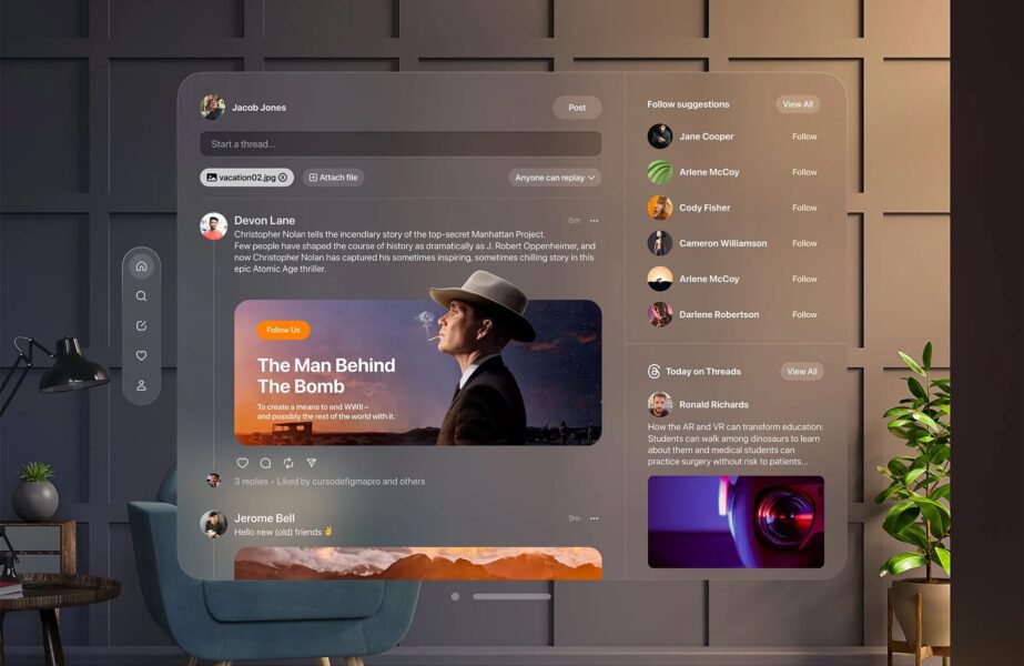 Tendance de design web Frosted Touch de 2026.