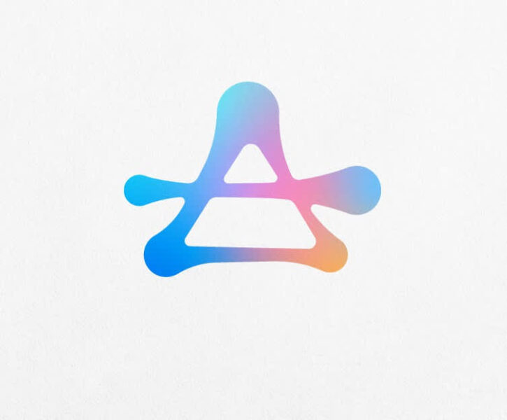 Des couleurs atmosph&eacute;riques floues et douces se trouvent derri&egrave;re un logo typographique.