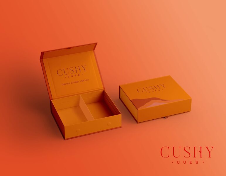 The color trend 2026 Tangerine Disco example on open box packaging in strong orange tones