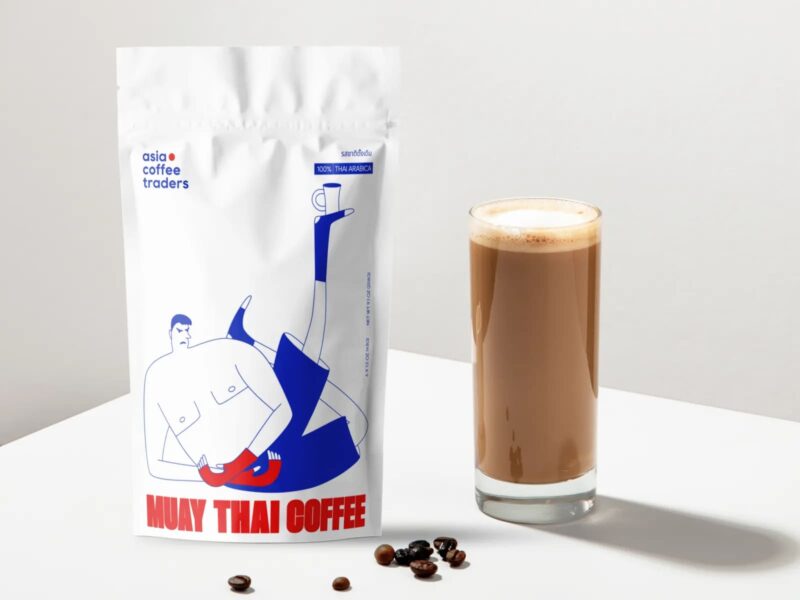 Designs de logos mascottes pour Muay Thai Coffee.