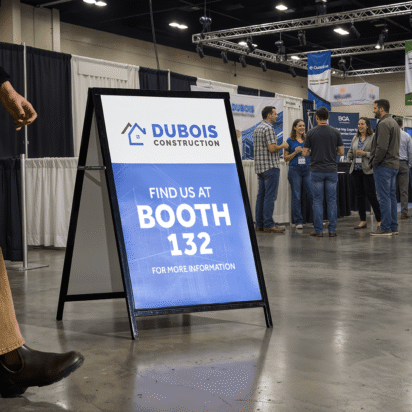A table displaying Ananya-branded promotional items, including a tote bag, water bottles, lip balm tubes, pens and coasters.