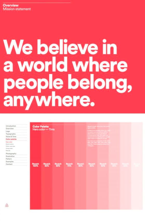 AIRBNB brand style guide by DesignStudio