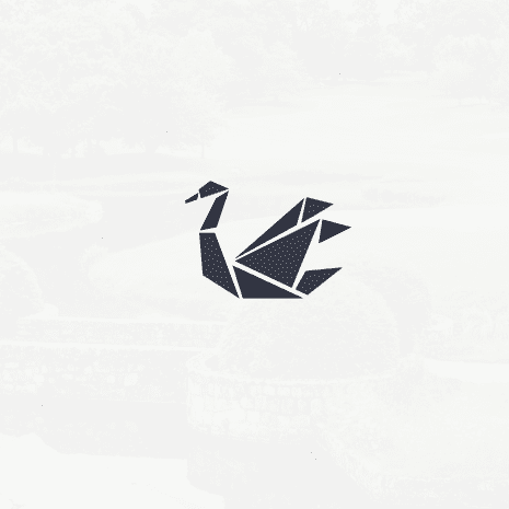 Logo color meaning: black logo design in the shape of a swan
