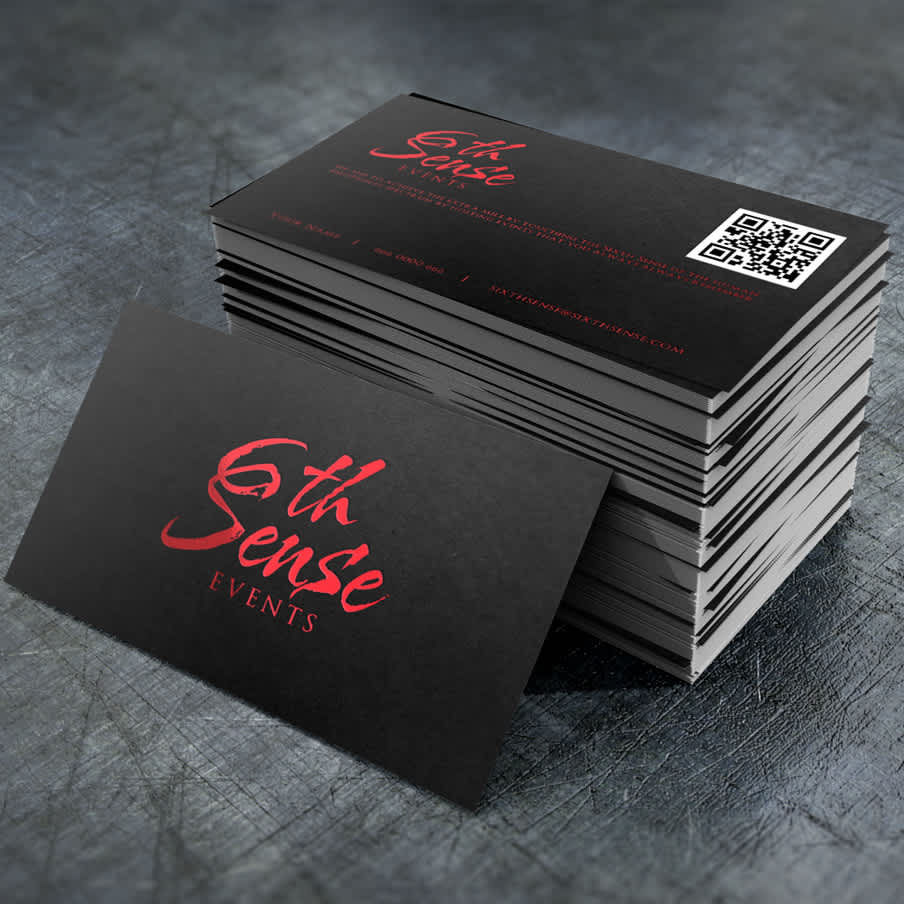 red wordmark logo that says &ldquo;6th sense events&rdquo; against a black background
