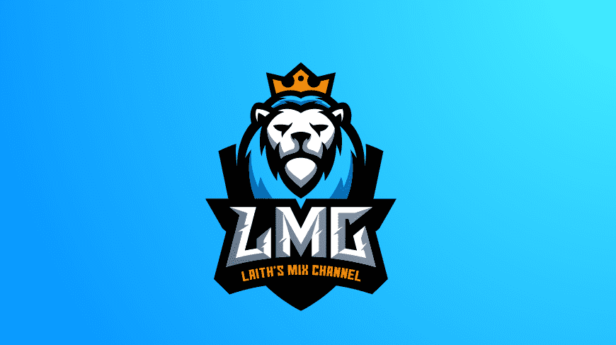 blue and white lion wearing a yellow crown against a shield-shape background