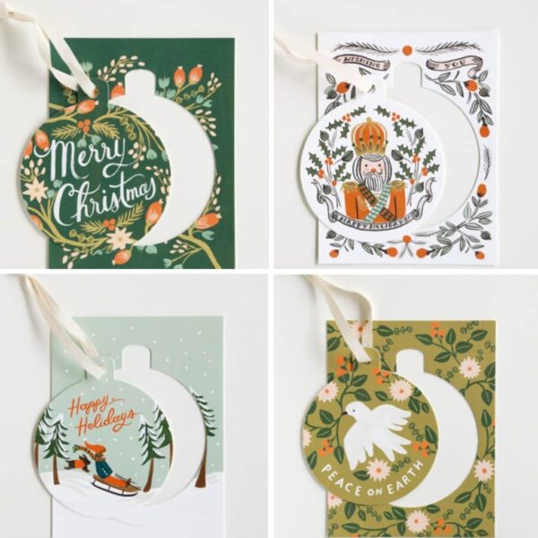 Christmas card tree ornament design